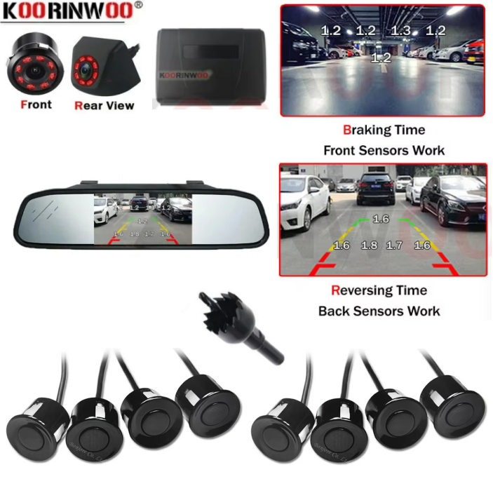 Car Parking Sensor 8 Sensor Front Rear - Koorinwoo Parktronic per allarme auto, rilevatore