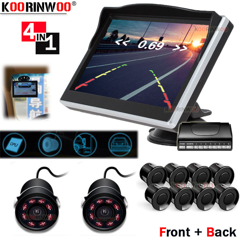 Car Parking Sensor 8 Sensor Front Rear - Koorinwoo 360 Bird Parktronic: Monitor per