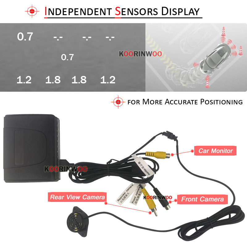 Koorinwoo Parktronic per allar - Car Parking Sensor 8 Sensor Front Rear recensione e prezzo