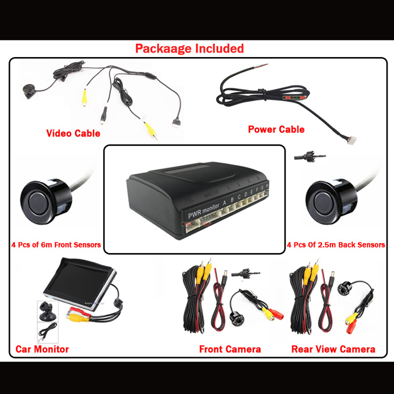 Koorinwoo 360 Bird Parktronic: - Car Parking Sensor 8 Sensor Front Rear recensione e prezzo